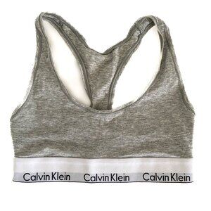 NWOT Grey Cotton Calvin Klein Scoop Neck Bra XS